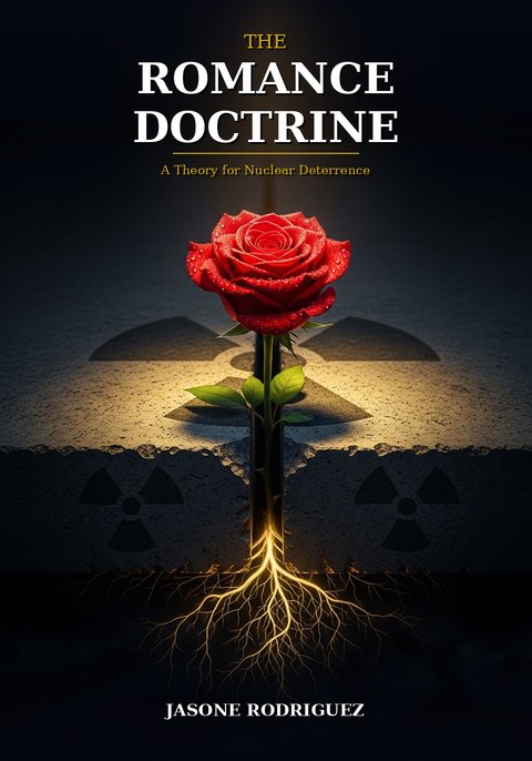 The Romance Doctrine book cover: a red rose growing through a crack in a concrete slab, its glowing roots reaching below